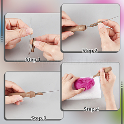 Wool Felt Poke Wood Handle&nbsp;FIND-WH0148-771