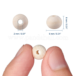 Unfinished Wood Beads&nbsp;X-WOOD-S651-8mm-LF