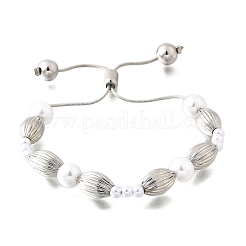 Brass Beads Slider Bracelets for Women&nbsp;BJEW-D317-01P