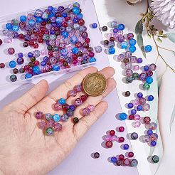 240pcs 8 styles Baking Paint & Imitation Opalite Transparent Glass Beads Strands&nbsp;DGLA-AR0001-07