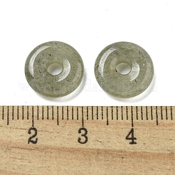 Natural Labradorite Donut/Pi Disc Charms&nbsp;G-G142-01L