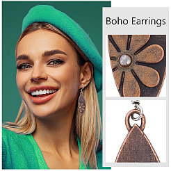 3 Pairs 3 Style Alloy Lotus Flower Dangle Earrings for Women&nbsp;EJEW-AN0004-15