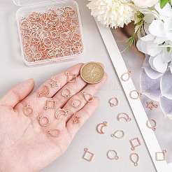 120Pcs 12 Styles Alloy Open Back Bezel Pendants&nbsp;FIND-GA0004-84RG