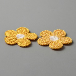 5-Petal Flower Shape Two Tone Crochet Appliques&nbsp;DIY-WH0399-61B