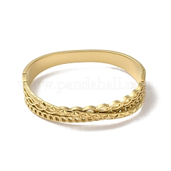Cross 304 Stainless Steel Hollow Hinged Bangles for Women&nbsp;BJEW-I315-20G