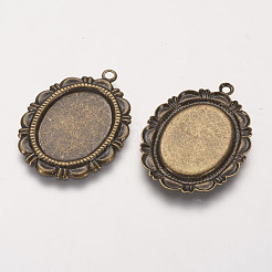 Brass Pendant Cabochon Settings&nbsp;KK-J045-AB