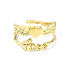 Ion Plating(IP) 304 Stainless Steel Open Cuff Ring&nbsp;RJEW-L109-037G