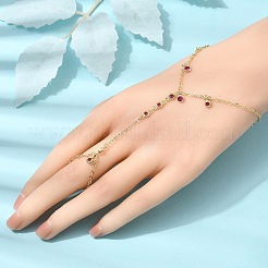 Brass Micro Pave Cubic Zirconia Mittens Bracelets&nbsp;BJEW-C156-01G-02
