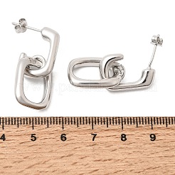 Brass Stud Dangle Earrings&nbsp;KK-CBAB173-01P