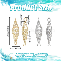 8Pcs 2 Colors Rack Plating Brass Pendants&nbsp;KK-BC0015-30