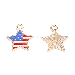 50Pcs Independence Day Light Gold Plated Alloy Enamel Pendants&nbsp;ENAM-LS0001-08LG
