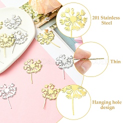 5Pcs 201 Stainless Steel Pendants&nbsp;STAS-YW0003-02G