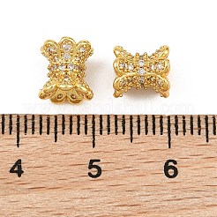 Brass Micro Pave Clear Cubic Zirconia Beads&nbsp;CU-CBA6A75-11G