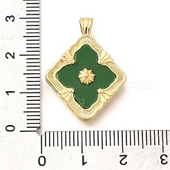 Brass Micro Pave Cubic Zirconia Acrylic Pendants&nbsp;ZIRC-D275-02G-01
