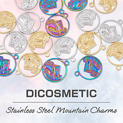 18Pcs 3 Colors 304 Stainless Steel Pendants Ion Plating(IP)&nbsp;STAS-DC0012-87