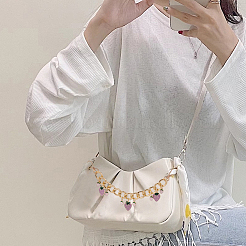 2Pcs Alloy Enamel Strawberry Charm Aluminum Bag Decorative Chains&nbsp;HJEW-BBC0001-27A