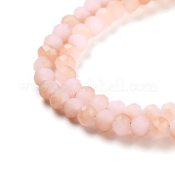 Half Rainbow Plated Faceted Rondelle Glass Bead Strands&nbsp;X-EGLA-L007-B05-4mm