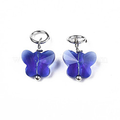 Faceted Transparent Glass Charms&nbsp;GLAA-T024-06C