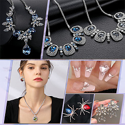 64Pcs 4 Style Pointed Back Glass Rhinestone Cabochons&nbsp;RGLA-FG0001-08