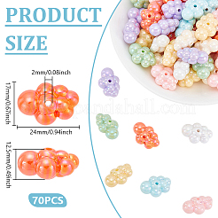 70Pcs Opaque Acrylic Beads&nbsp;OACR-UN0001-16