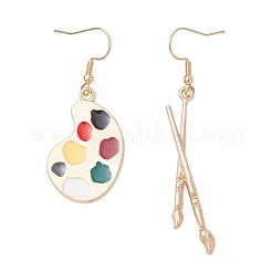 Palette & Brush Alloy Enamel Dangle Earrings&nbsp;EJEW-JE06482