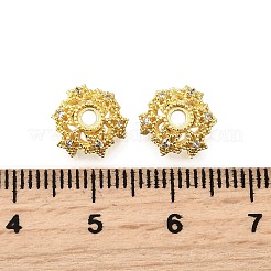 Star Brass Micro Pave Cubic Zirconia Bead Caps&nbsp;KK-K300-05B-G