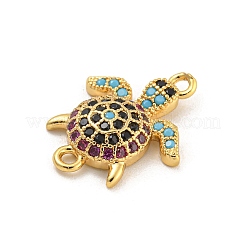 Tortoise Rack Plating Brass Micro Pave Cubic Zirconia Pendants&nbsp;KK-G513-11G