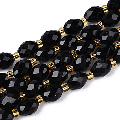 Natural Black Obsidian Beads Strands&nbsp;G-N342-35-8x6-01