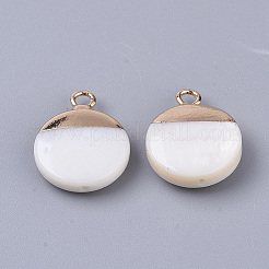 Electroplate Freshwater Shell Pendants&nbsp;X1-SHEL-S276-61A