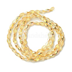 Transparent Electroplate Glass Beads Strands&nbsp;GLAA-K064-04A-HP01