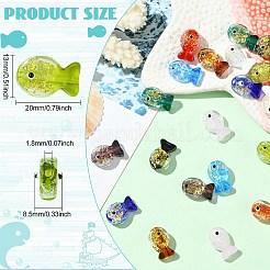 20Pcs 10 Colors Handmade Foil Lampwork Fish Beads&nbsp;FOIL-CJ0001-13