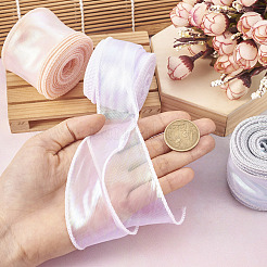 3 Rolls 3 Colors Flat Rainbow Color Organza Ribbon&nbsp;OCOR-TA0001-47