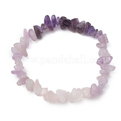 Natural AmethystChips Beaded Stretch Bracelets for Women&nbsp;BJEW-TA00557-01