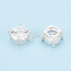 925 Sterling Silver Micro Pave Clear Cubic Zirconia Charms&nbsp;STER-N017-17C-S