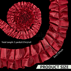 5 Yards Polyester Ruffled Trimming Lace Ribbon&nbsp;OCOR-WH0091-76A
