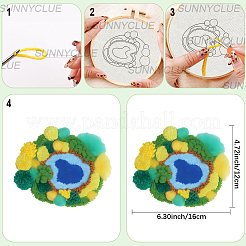 DIY Coaster Punch Needle Embroidery Starter Kits for Beginners&nbsp;DIY-WH20095-003A