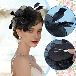 Organza Hat Hair Clips and Hair Bands for Women&nbsp;OHAR-WH0034-37