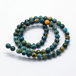 Synthetic Malachite Beads Strands&nbsp;G-I199-32-6mm-E