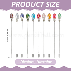 10Pcs 10 Colors Glass Lapel Pins&nbsp;JEWB-PH01271