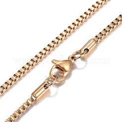 Ion Plating(IP) 304 Stainless Steel Box Chain Necklaces&nbsp;STAS-O053-27G