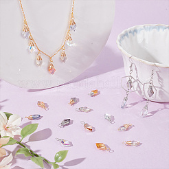 60Pcs 2 Colors Copper Wire Wrapped Glass Pendants&nbsp;FIND-GA0004-55