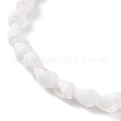 Natural Trumpet Shell Beaded Anklet for Women&nbsp;AJEW-AN00470