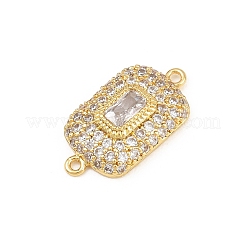 Brass Micro Pave Cubic Zirconia Connector Charms&nbsp;CU-CBAAB9C-01G-02