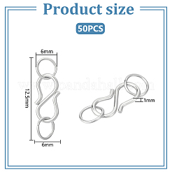 50Pcs 304 Stainless Steel S-Hook Clasps&nbsp;FIND-UN00008