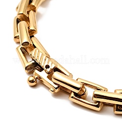 Ion Plating(IP) 304 Stainless Steel Rctangle Link Chain Necklace for Men&nbsp;NJEW-E038-08G