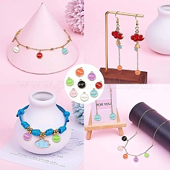 40Pcs 8 Colors Alloy Enamel Pendants&nbsp;ENAM-CJ0004-64