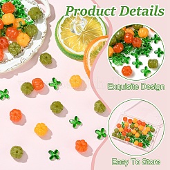 30Pcs 3 Colors Autumn Resin Pumpkin Beads&nbsp;RESI-YW0006-50