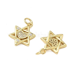 Brass Micro Pave Cubic Zirconia Pendants&nbsp;KK-Z120-17G