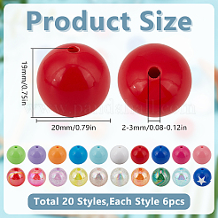 120Pcs 20 Styles Opaque Acrylic Beads&nbsp;MACR-GO0001-14