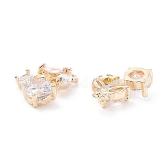 Rack Plating Brass Cubic Zirconia Charms&nbsp;LS-ZIRC-C026-13LG